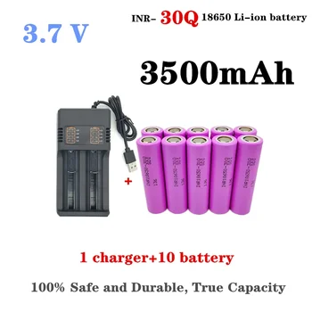 100% оригинальная литий-ионная аккумуляторная батарея истинной емкости INR 30Q 18650 3,7 В 3000 мАч, мощный разряд 20A с высоким током