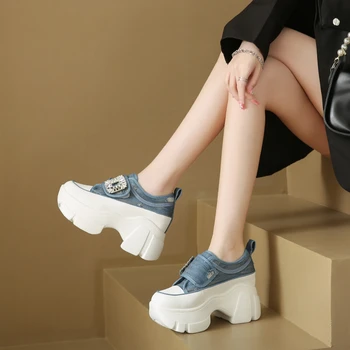 Стильная женская вулканизированная обувь на платформе, модные женские повседневные парусиновые кроссовки, высококачественная женская обувь на плоской подошве, массивные Zapatillas