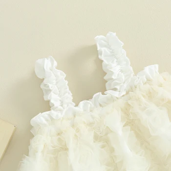 Детское Тюлевое платье без рукавов с цветами для девочек, Летнее платье принцессы трапециевидной формы, платье-пачка из тюля, праздничная одежда