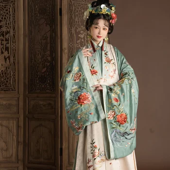Элегантный Древний Танцевальный Костюм Для Женщин Традиционный Китайский Hanfu Высококачественная Красиво Вышитая Одежда Для Выступлений На Сцене
